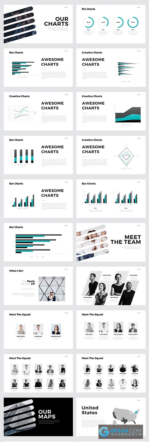 扁平化服装人物展示PPT模板 - 顶尖PPT