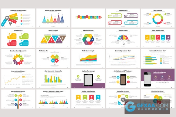 100多种配色图形图标PPT模板 - 顶尖PPT