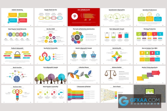 100多种配色图形图标PPT模板 - 顶尖PPT