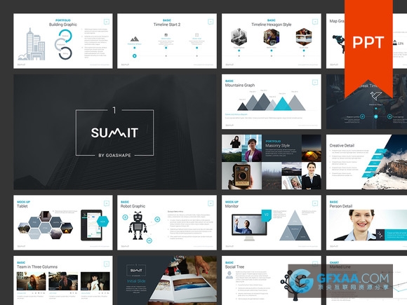 扁平化简约商务PPT模板兼容07和03版ppt软件 - 顶尖PPT