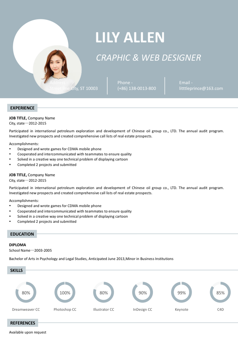 文艺清新英文简历模板 - 顶尖PPT