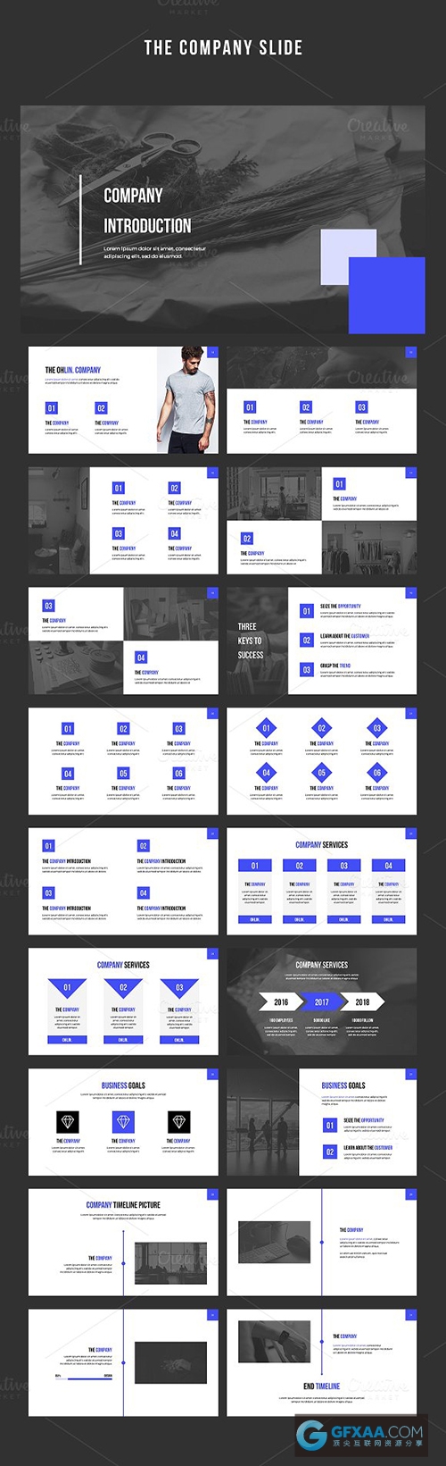 130页5个主题配色公司简介动画PPT模板 - 顶尖PPT