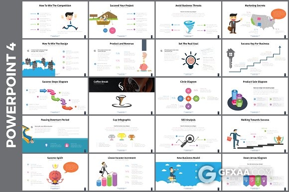 100页卡通风格年终总结计划PPT模板 - 顶尖PPT