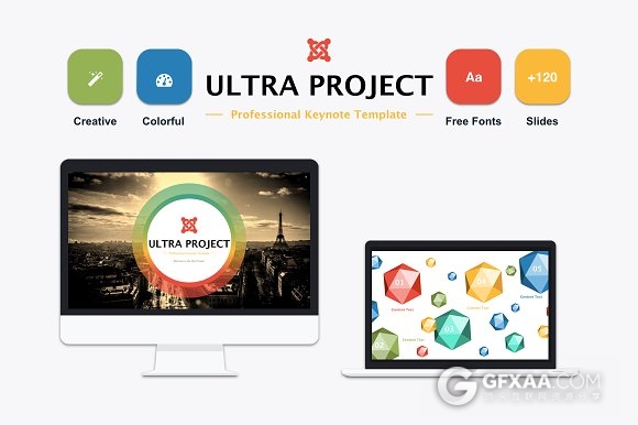 60页彩色配色商务多图表Keynote模板 - 顶尖PPT