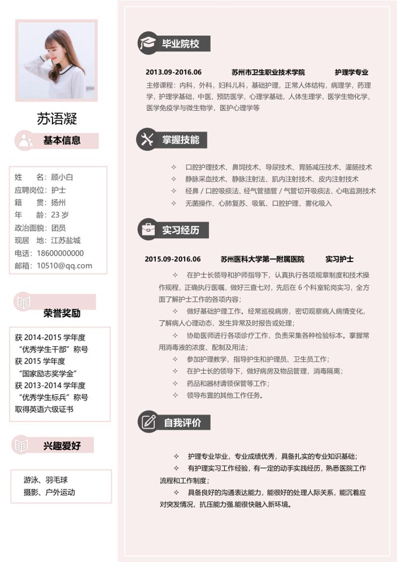 护士求职简历模板 - 顶尖PPT