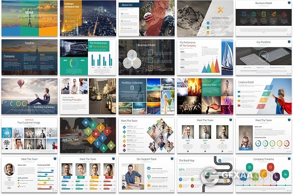 105页商务总结多图表Keynote模板 - 顶尖PPT