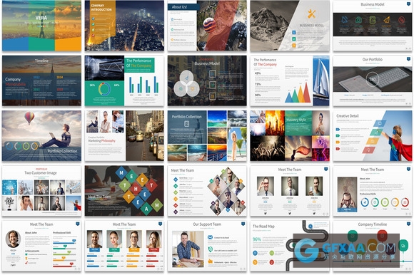 105页精美商务图形图表通用PPT模板 - 顶尖PPT