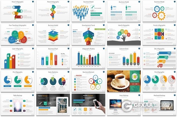 105页商务总结多图表Keynote模板 - 顶尖PPT