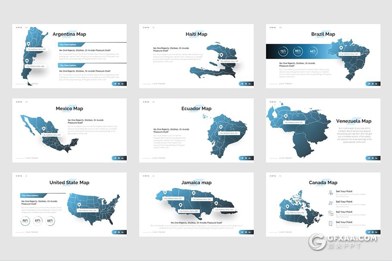 70页国外高逼格商务风格微立体图形PPT模板 - 顶尖PPT