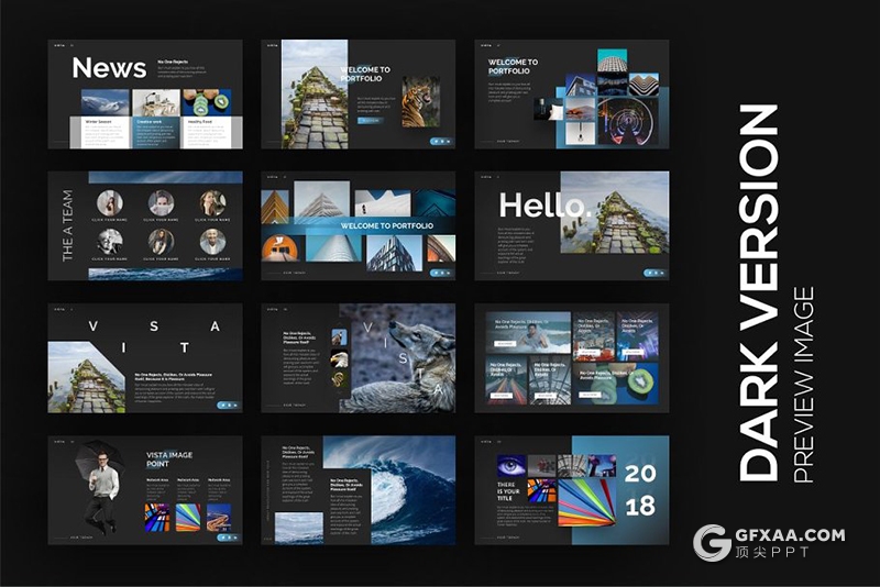 70页国外高逼格商务风格微立体图形PPT模板 - 顶尖PPT