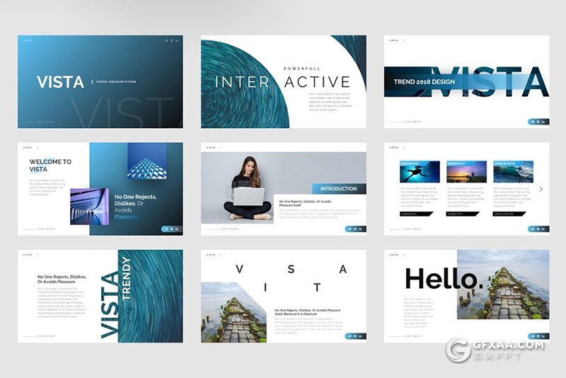 70页国外高逼格商务风格微立体图形PPT模板 - 顶尖PPT