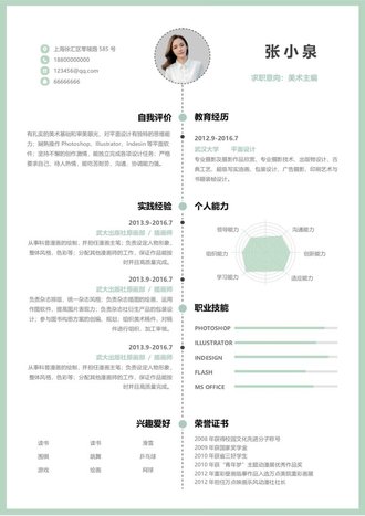 美术主编求职简历模板 - 顶尖PPT