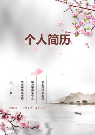 中国风护士求职简历模板 - 顶尖PPT