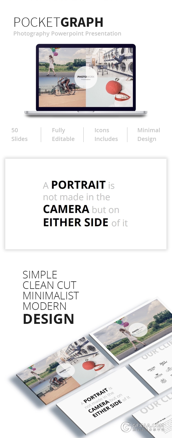 50页摄影机构服装展示PPT模板 - 顶尖PPT