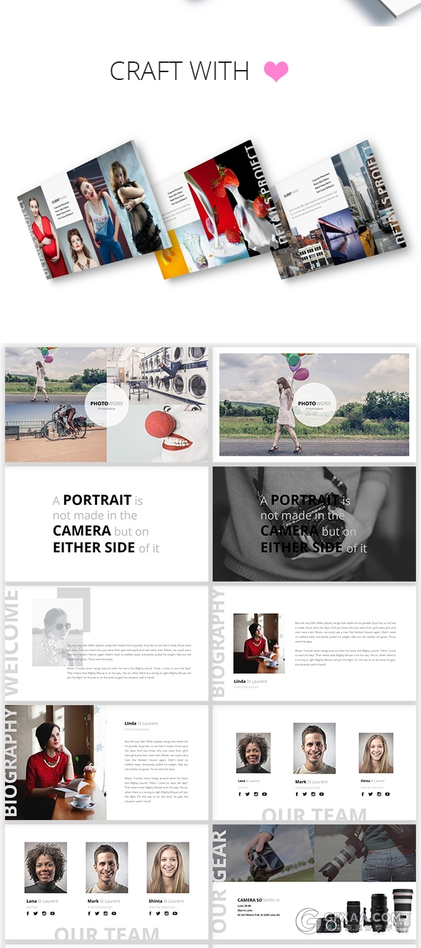 50页摄影机构服装展示PPT模板 - 顶尖PPT