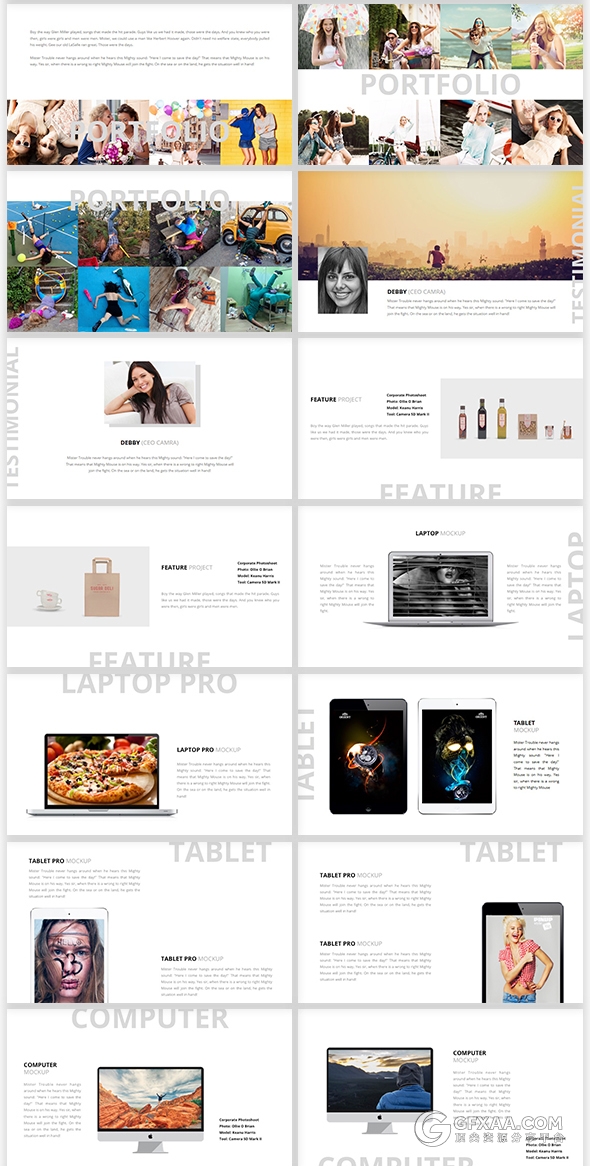 50页摄影机构服装展示PPT模板 - 顶尖PPT