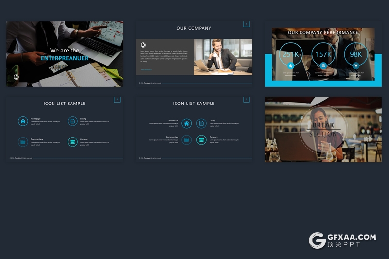 32页国外商务工作汇报团队介绍 5种配色2种尺寸 - 顶尖PPT