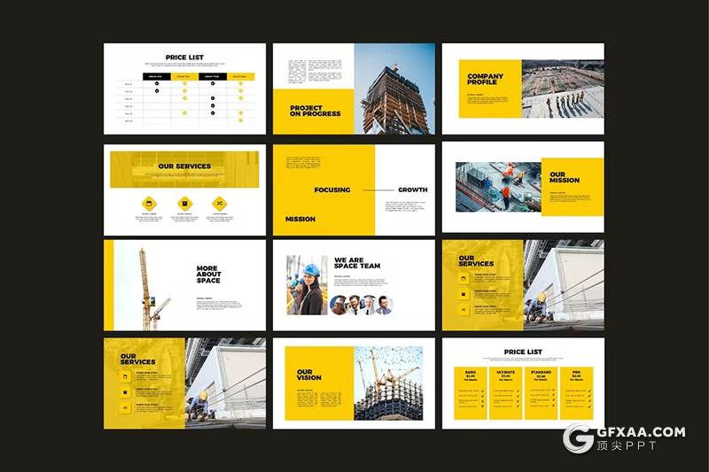 30页商业地产建筑工程施工项目公司项目介绍展示国外GoogleSlides模板