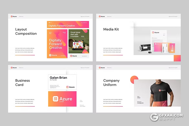 28页渐变色企业品牌宣传团队介绍通用国外GoogleSlides模板