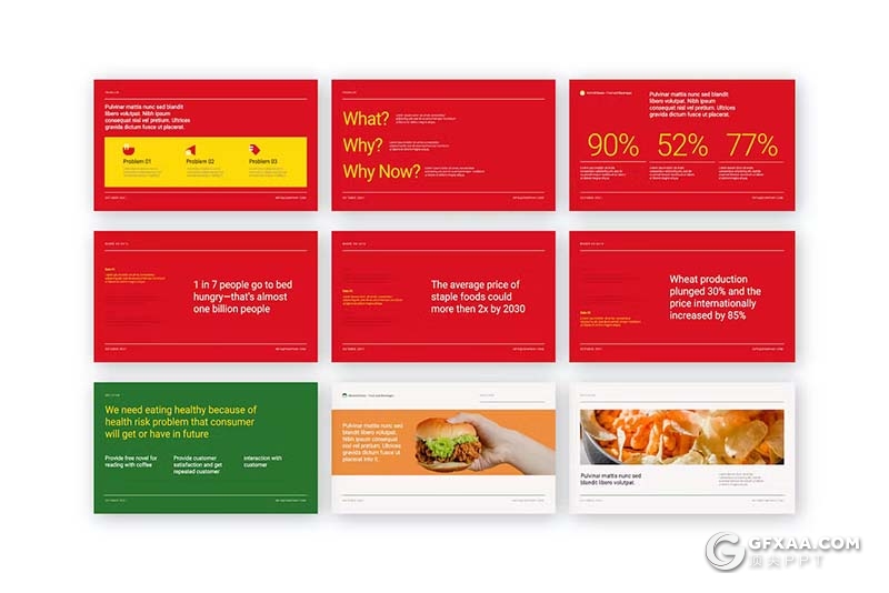 58页薯条汉堡产品美食促销市场调研国外GoogleSlides模板