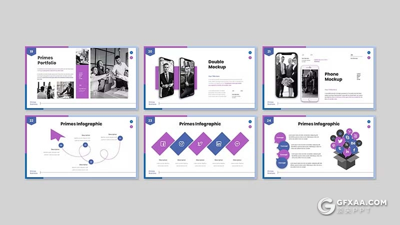30页紫色企业介绍业务合作商业计划书商务通用国外GoogleSlides模板