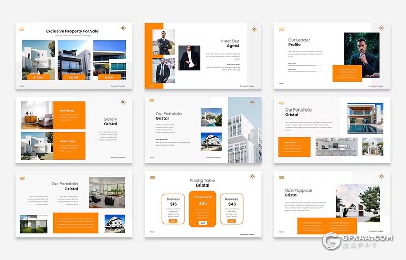30页橙色大气房地产项目介绍宣传PPT模板