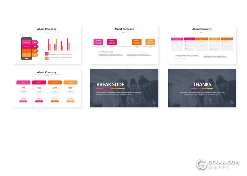 30页简约商业计划年度报告团队介绍多用途国外GoogleSlides模板5种配色
