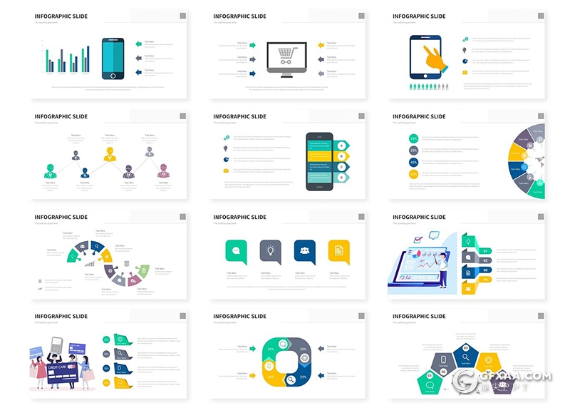 30页企业介绍商业计划合作年计划总结多用途国外GoogleSlides模板5种配色