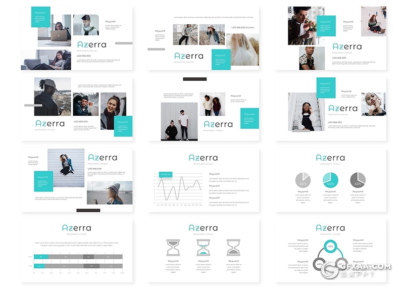 30页商业计划团队介绍产品活动介绍营销计划多用途GoogleSlides模板5种配色