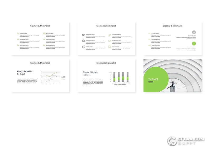 30页简约大气企业介绍商业合作计划多用途国外GoogleSlides模板5种配色