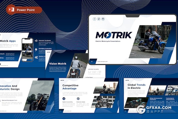 30页电动摩托车企业介绍项目产品展示投资PPT模板