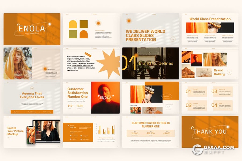 40页橙色品牌营销策划多用途国外keynote模板