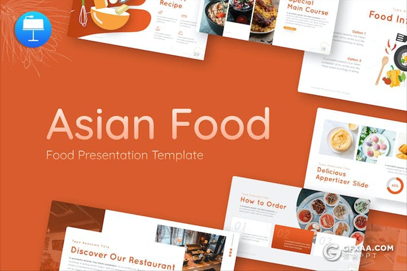创意餐厅美食烹饪介绍宣传主题国外keynote模板